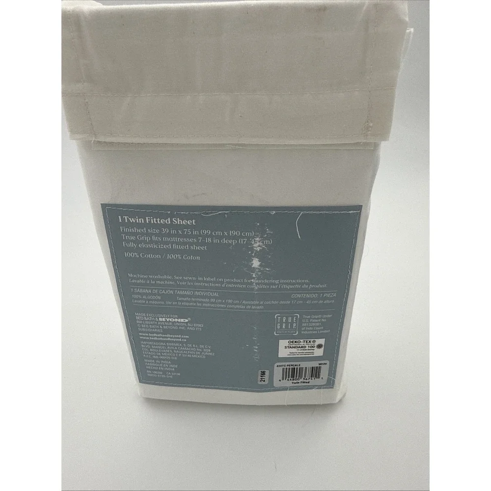 Nestwell Cool & Crisp Twin white fitted 400 Thread count sheet New in package